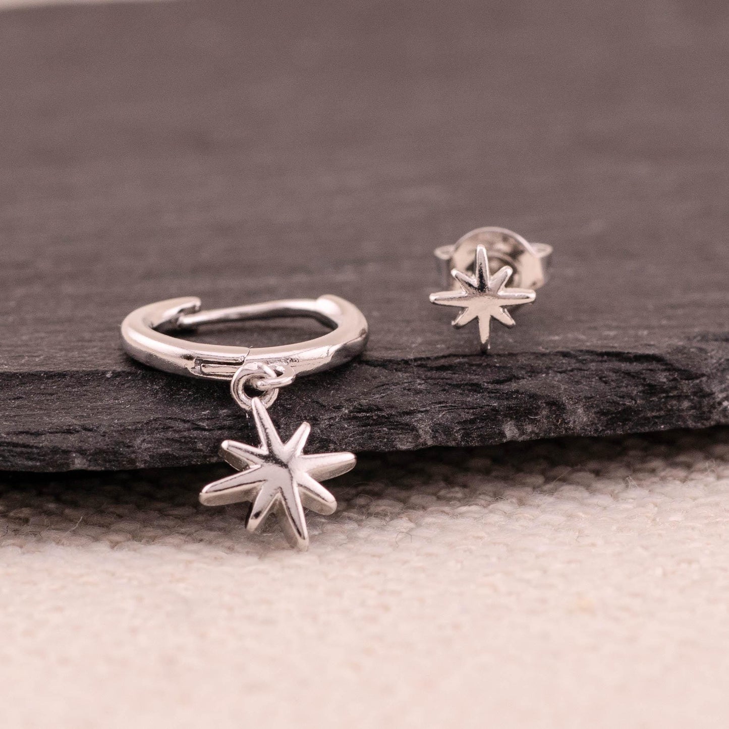 Celestial huggie hoop earrings set