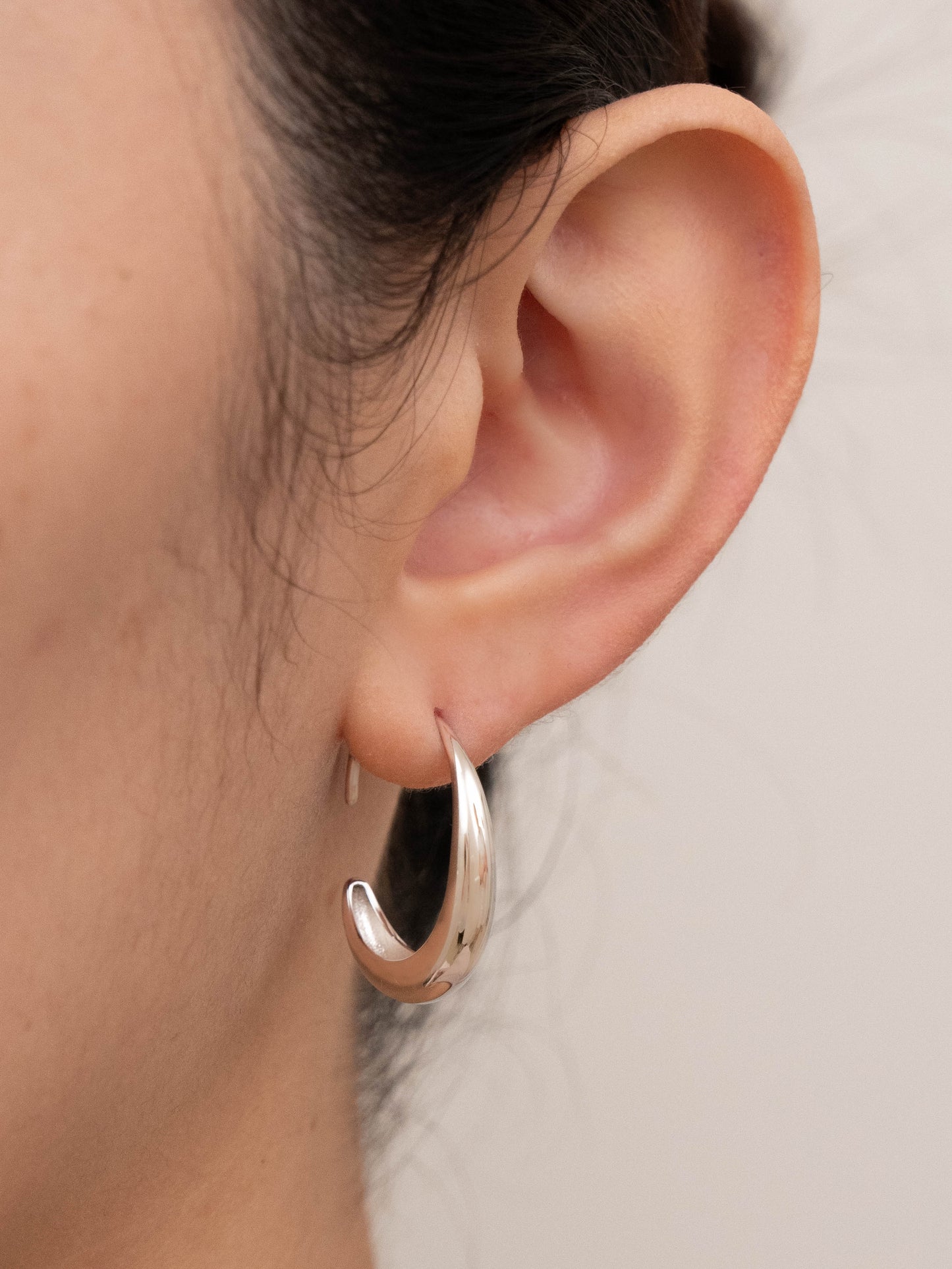 Minimalist Chunky Sterling Silver Hoop