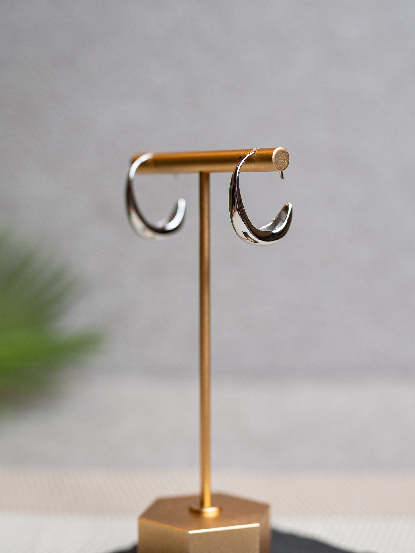 Sterling silver half hoop Earrings