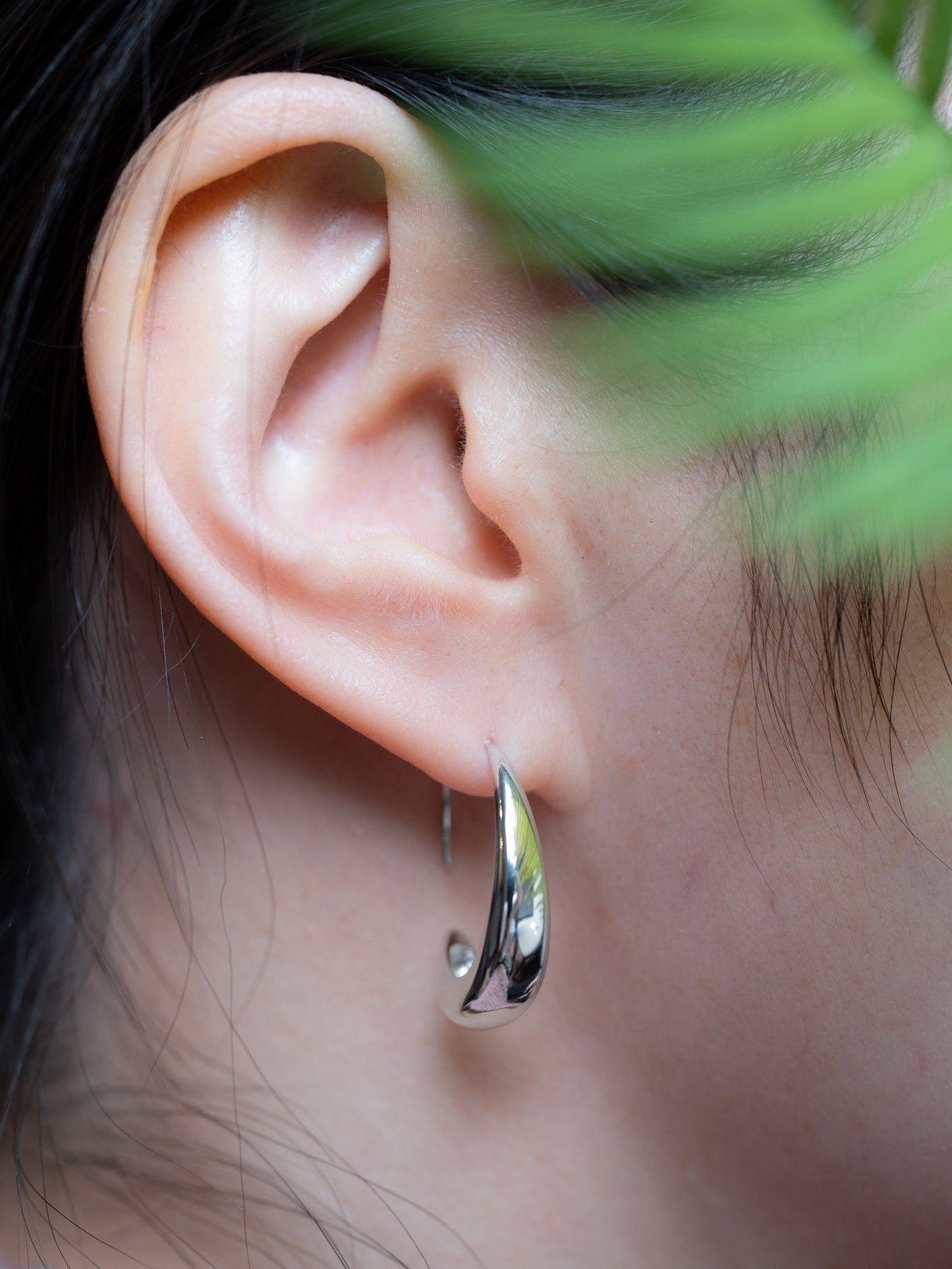 Sterling silver half hoop Earrings