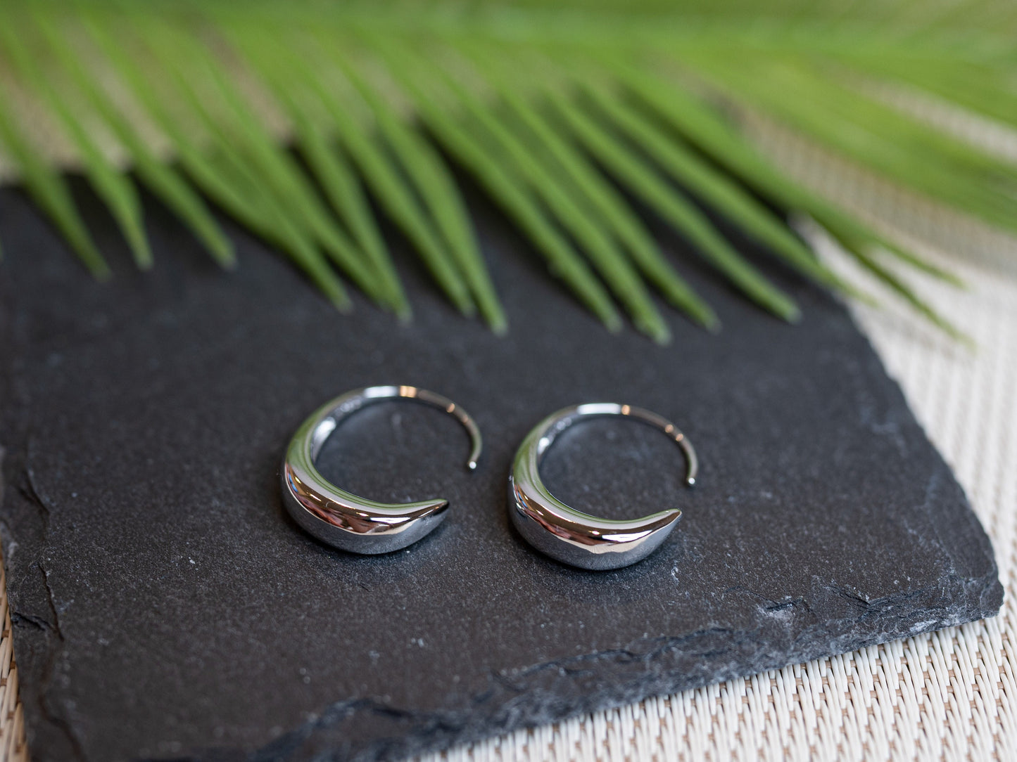 Sterling silver half hoop Earrings