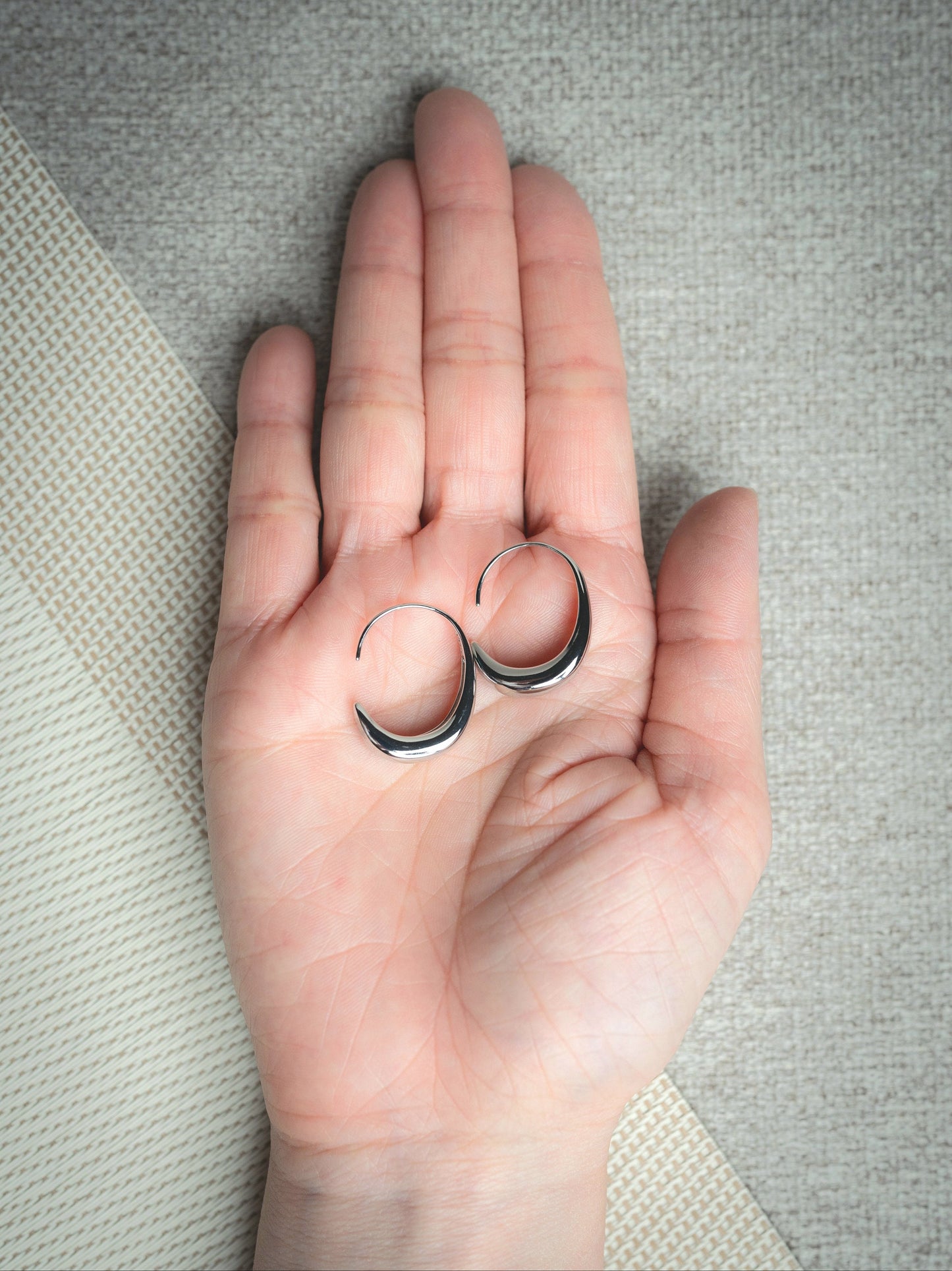 Sterling silver half hoop Earrings