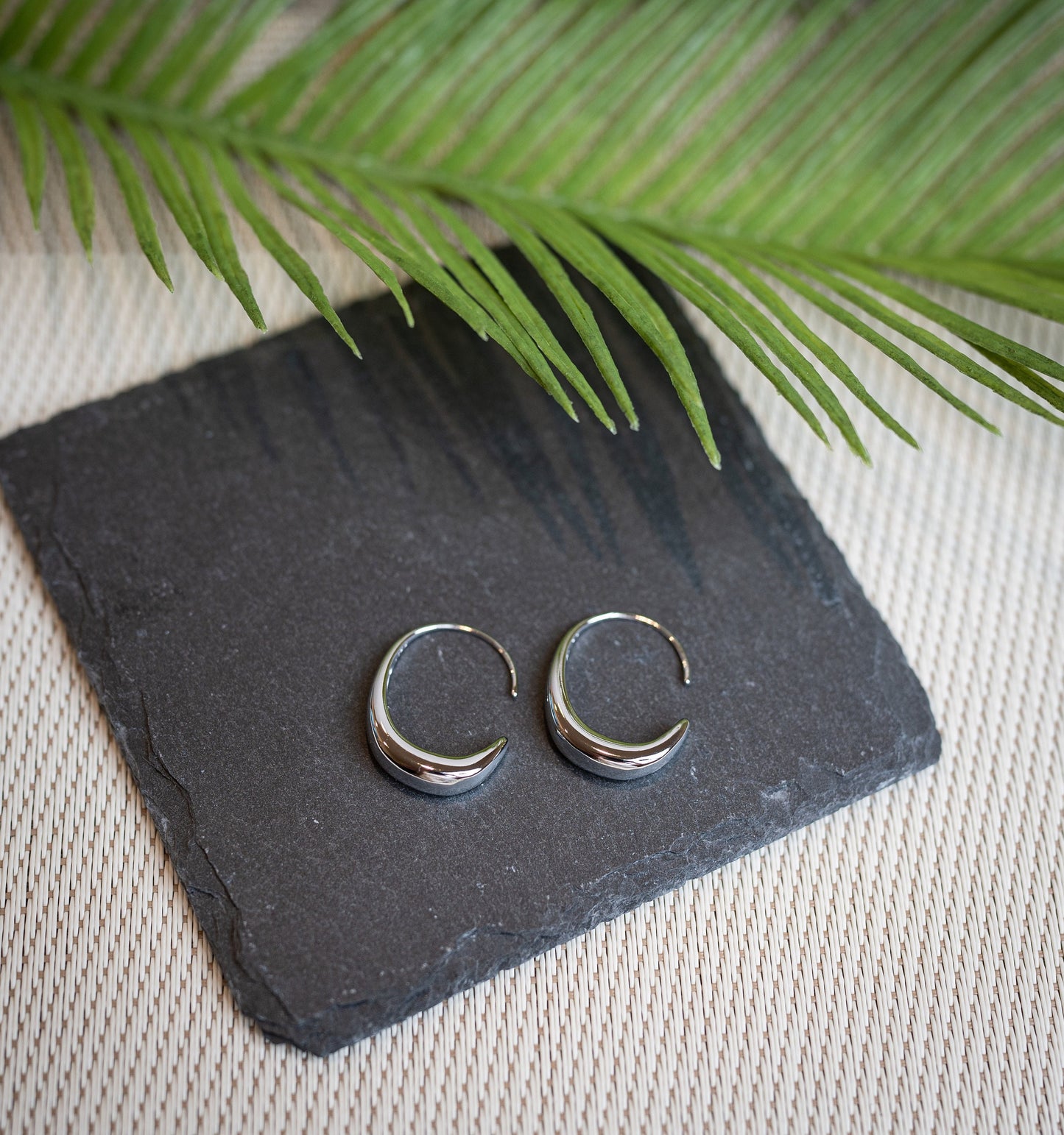 Sterling silver half hoop Earrings