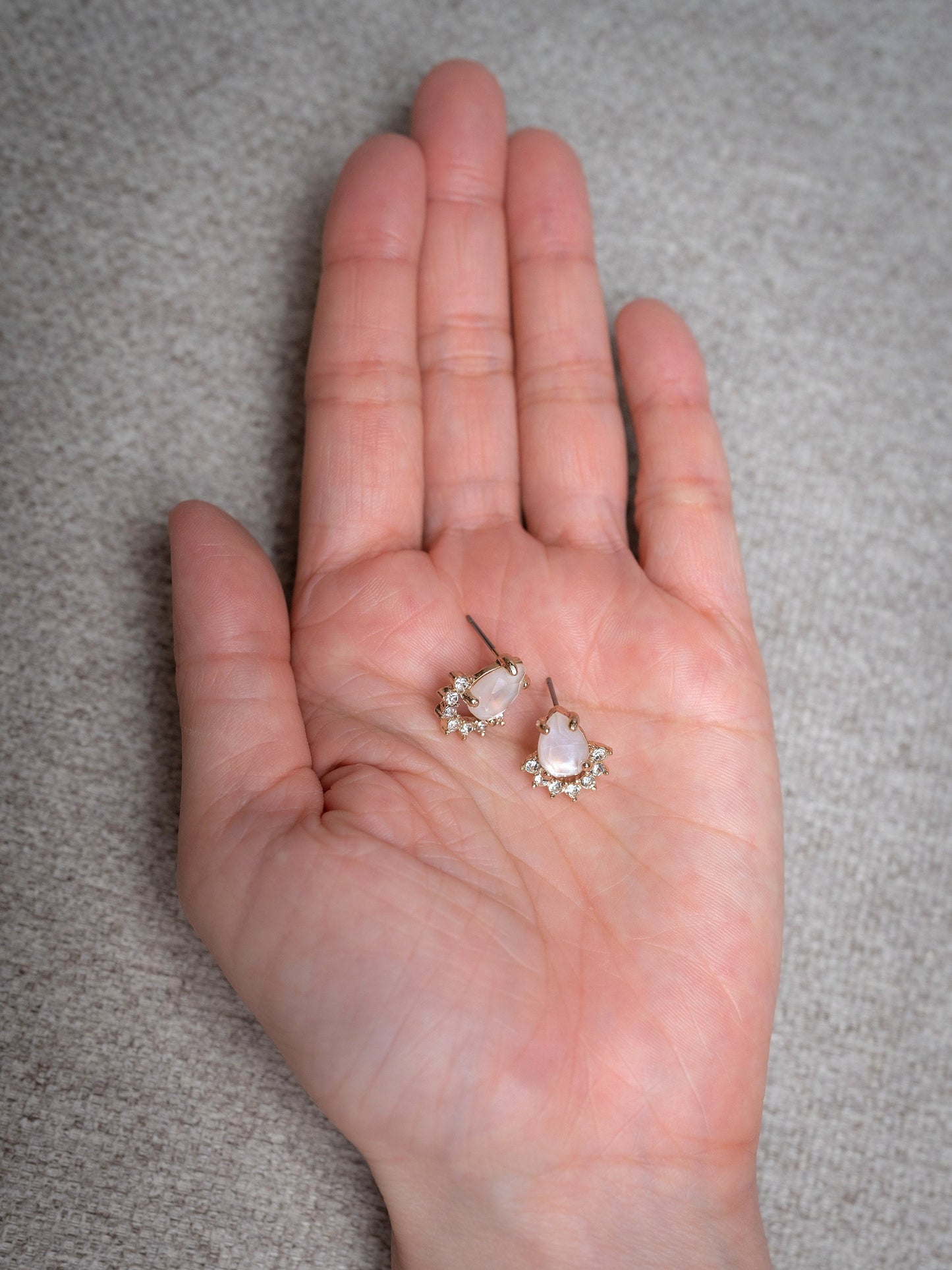 Rainbow moonstone earrings studs