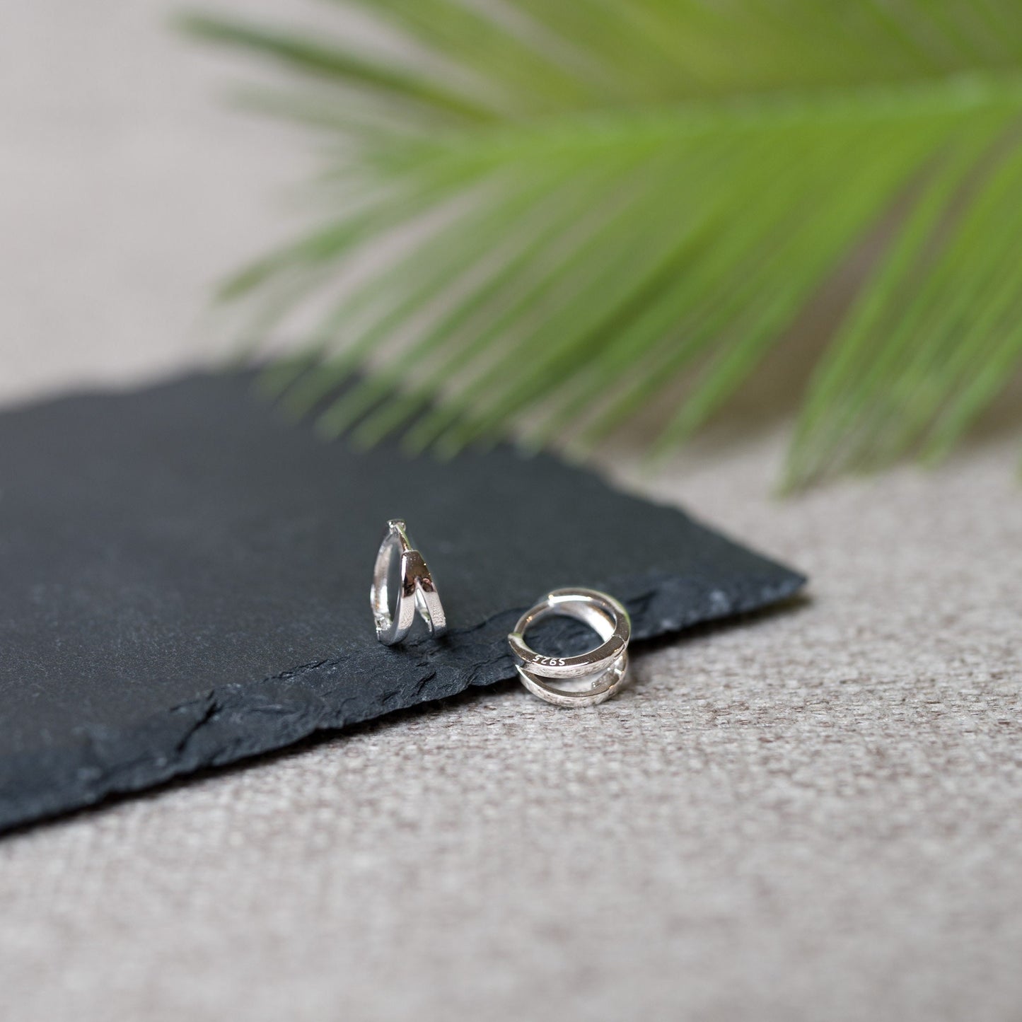 Tiny double Hoop Earrings