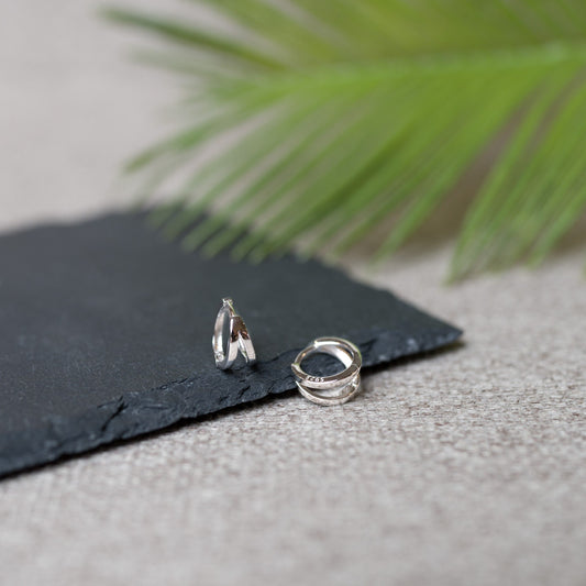 Tiny double Hoop Earrings