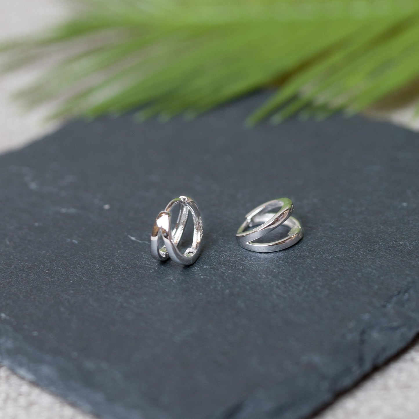 Tiny double Hoop Earrings