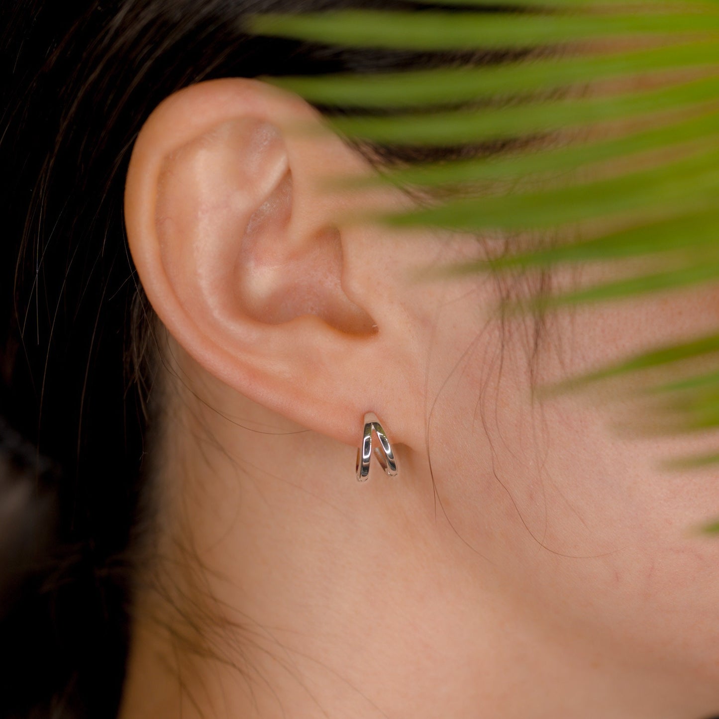 Tiny double Hoop Earrings