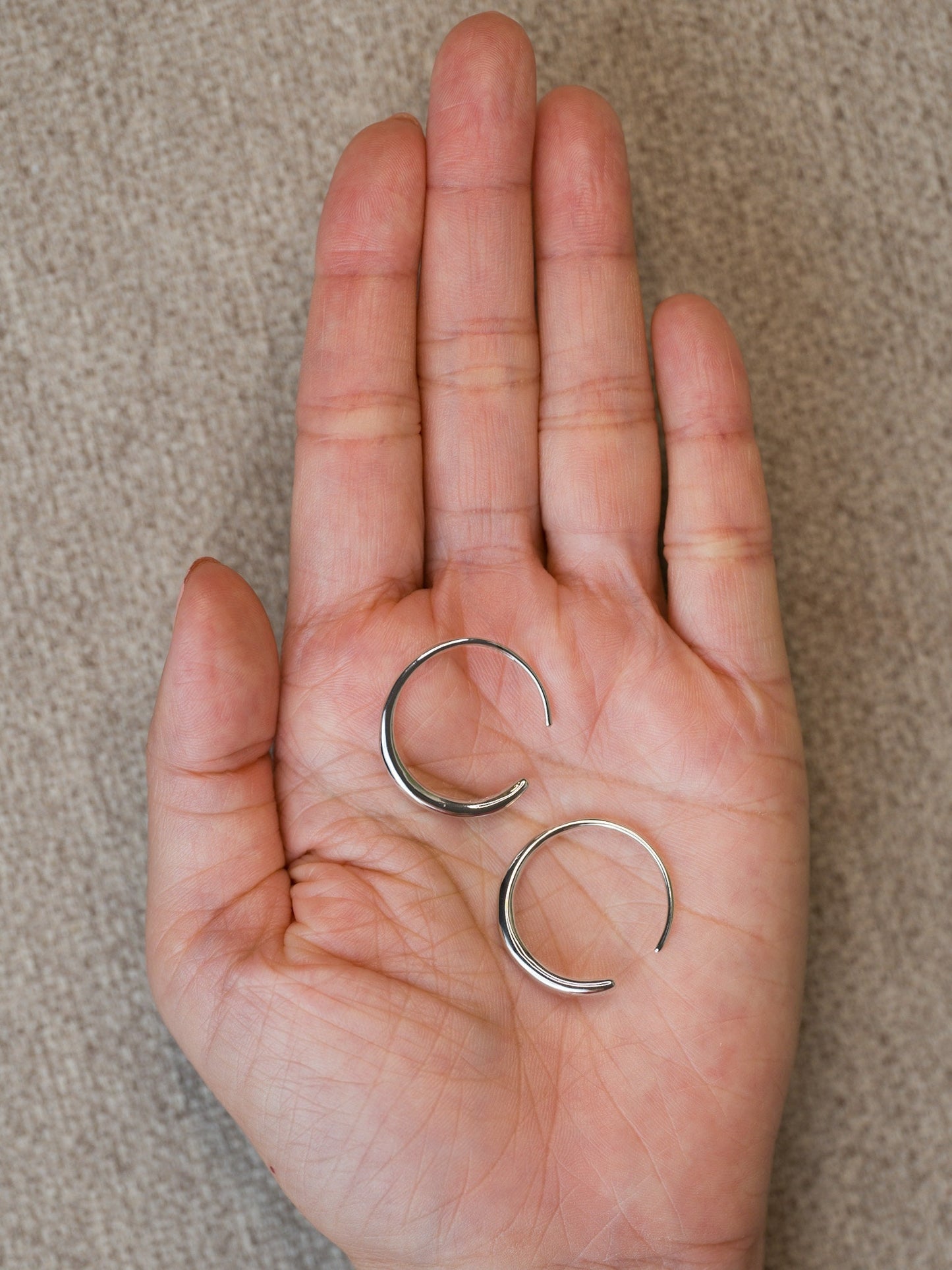 Gold open hoop earrings, silver hoop Earrings, minimalist geometric earrings, horseshoe earrings, hobo water drop hoops, large arc earrings