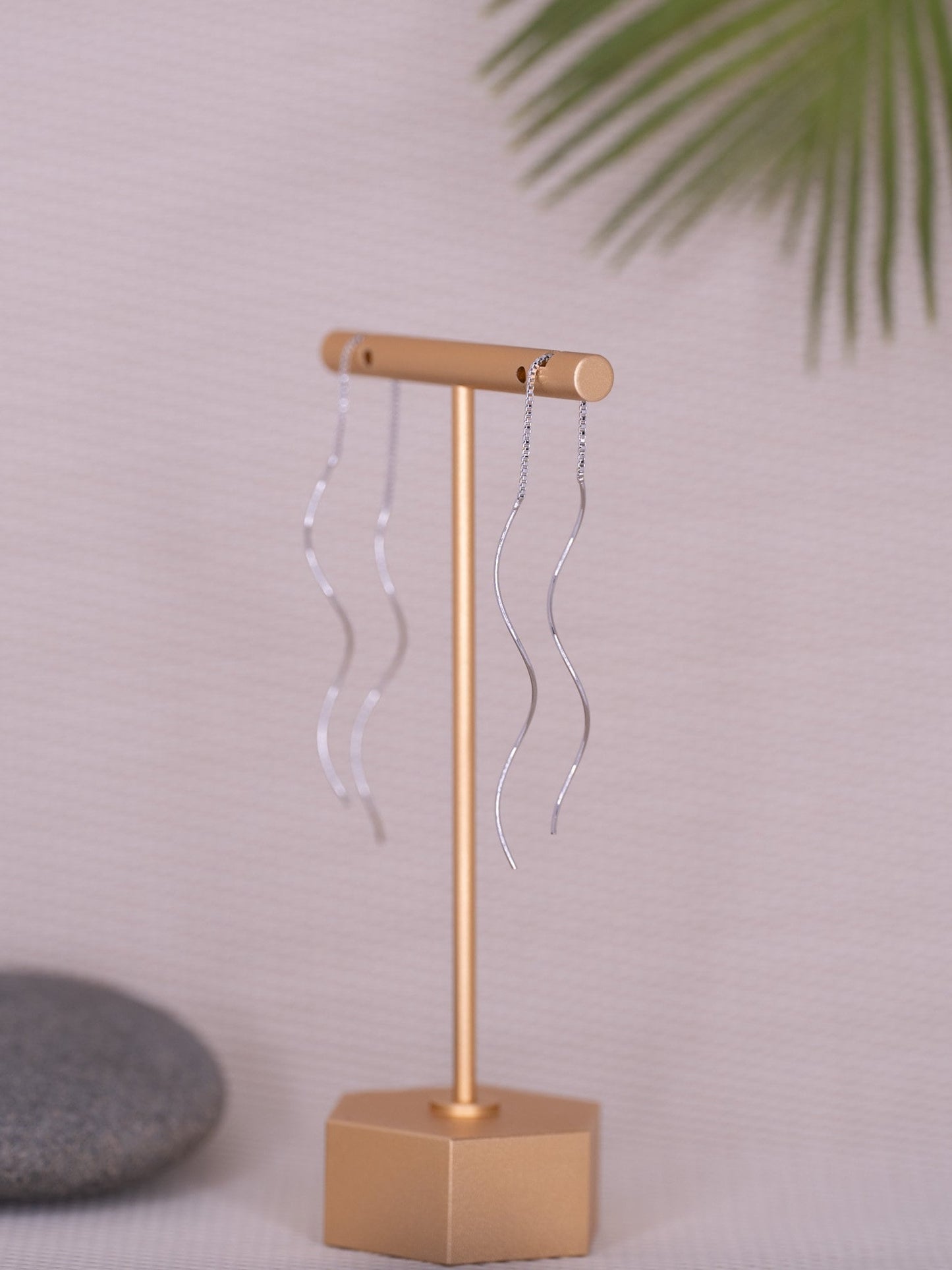 Sterling silver spiral threader earrings