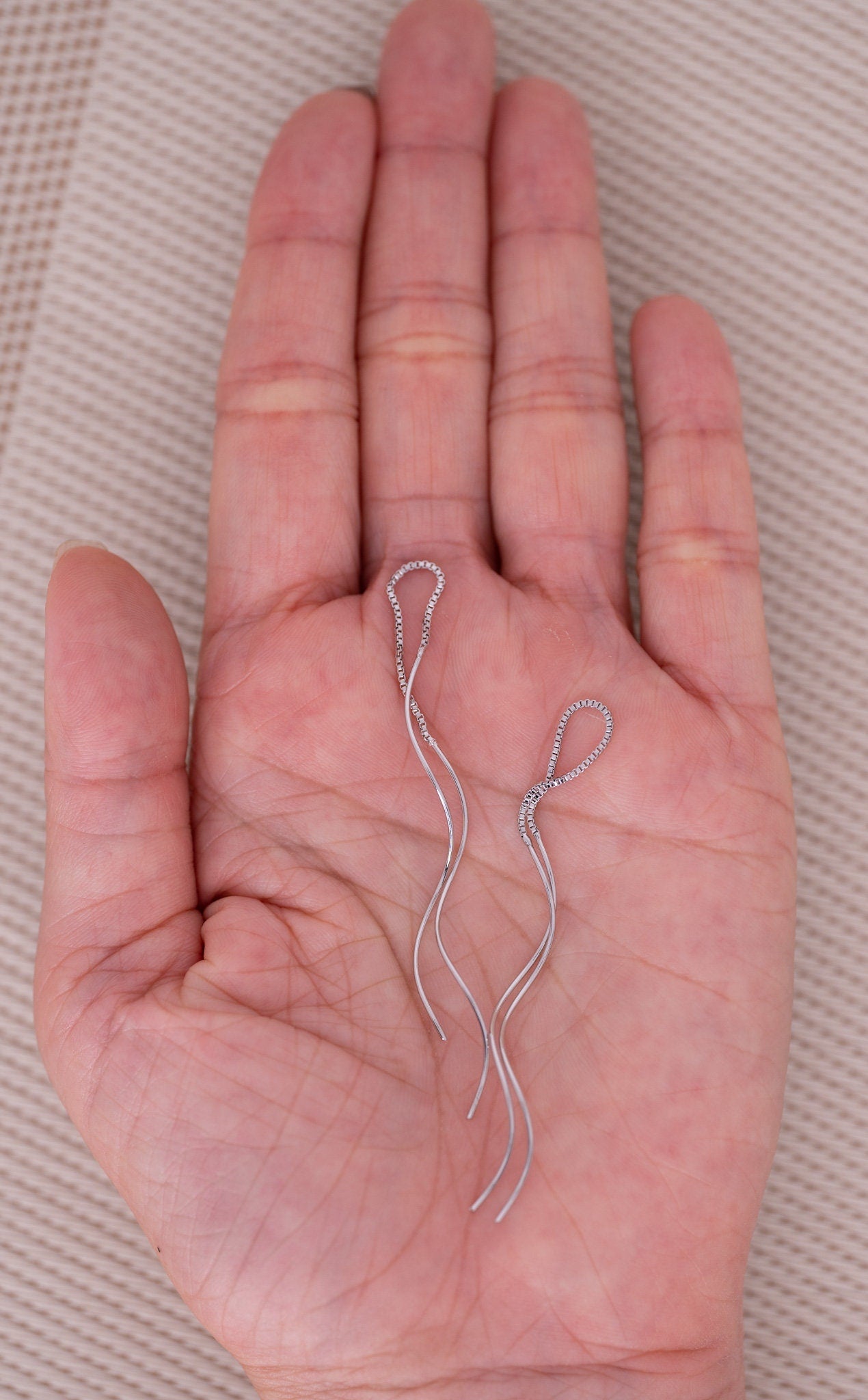 Sterling silver spiral threader earrings