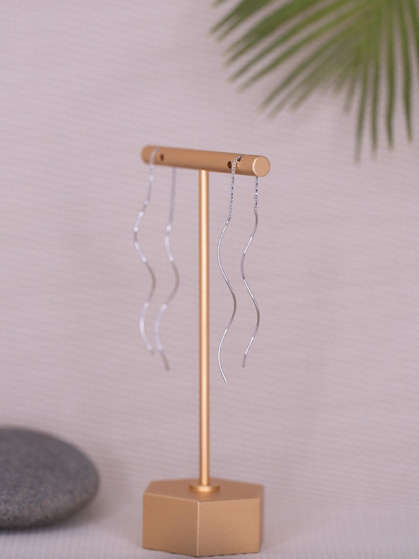 Sterling silver spiral threader earrings