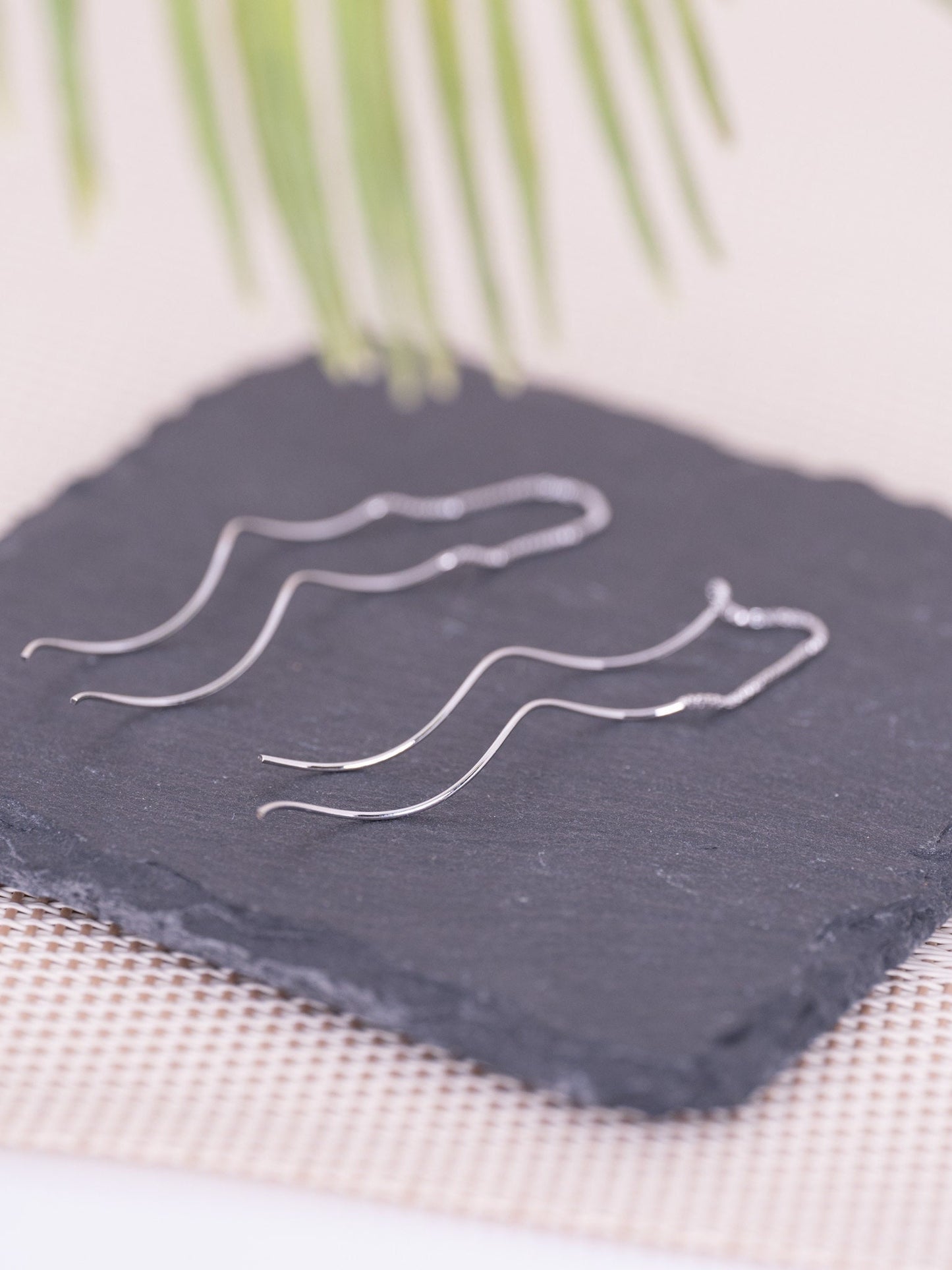 Sterling silver spiral threader earrings