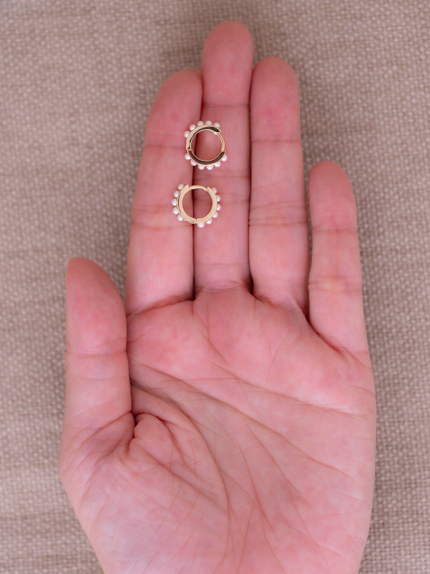 Pearl huggie earrings