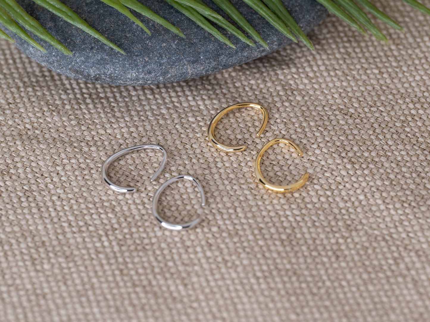 Tiny open hoop earrings