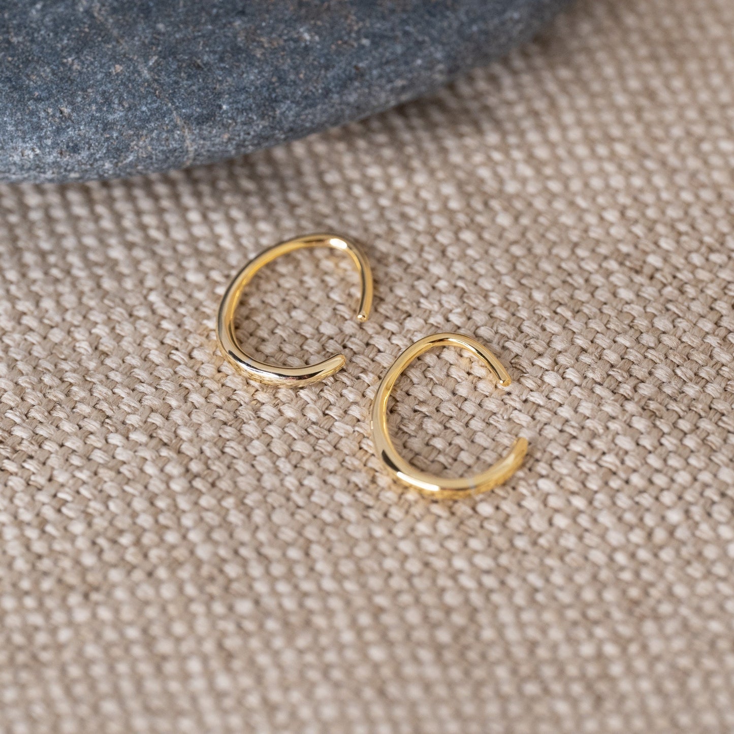 Tiny open hoop earrings