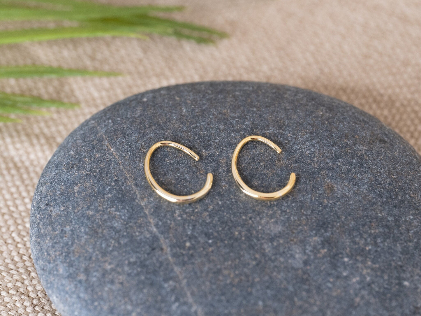 Tiny open hoop earrings