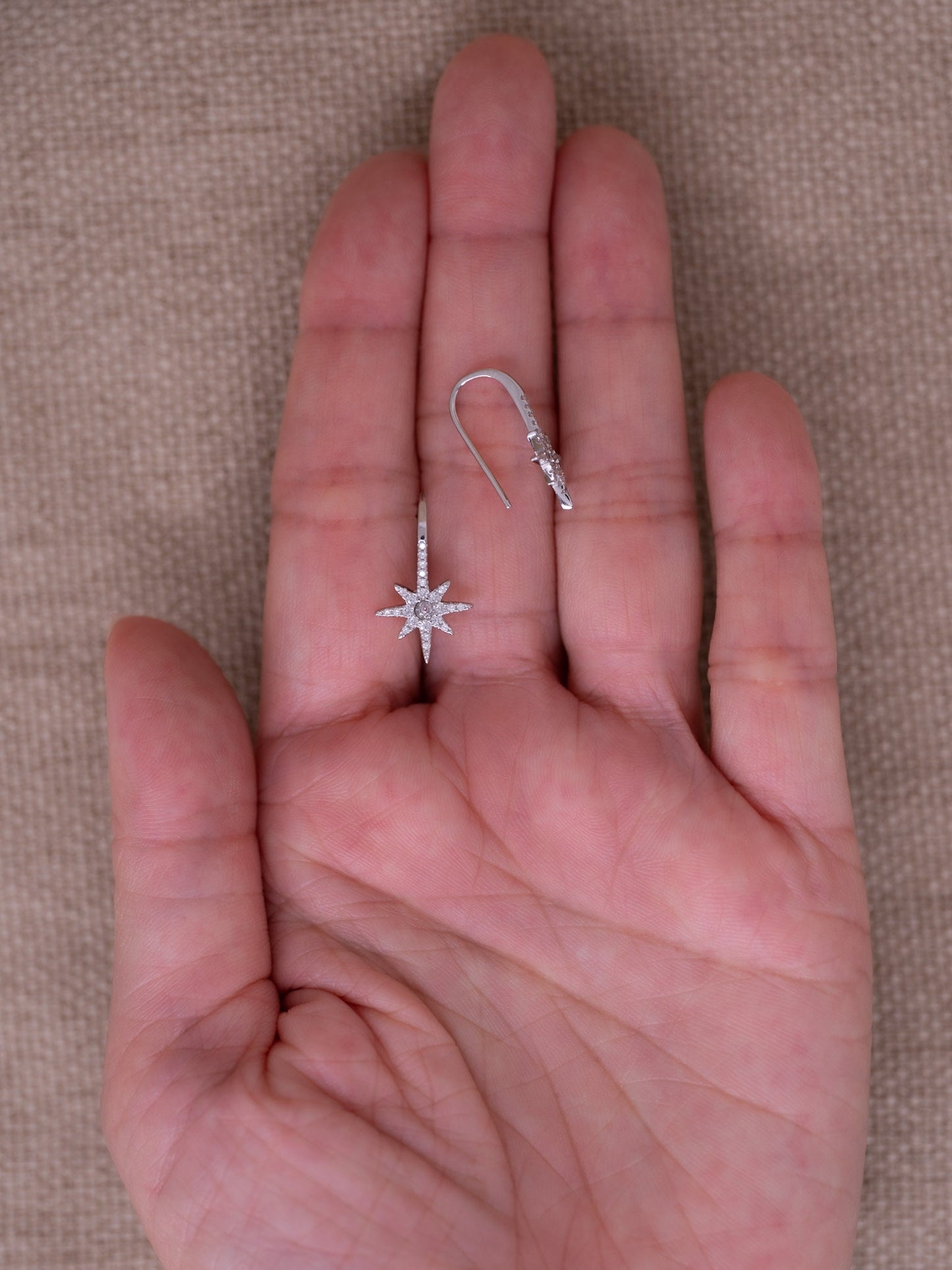 Celestial holiday hook earrings Sterling Silver