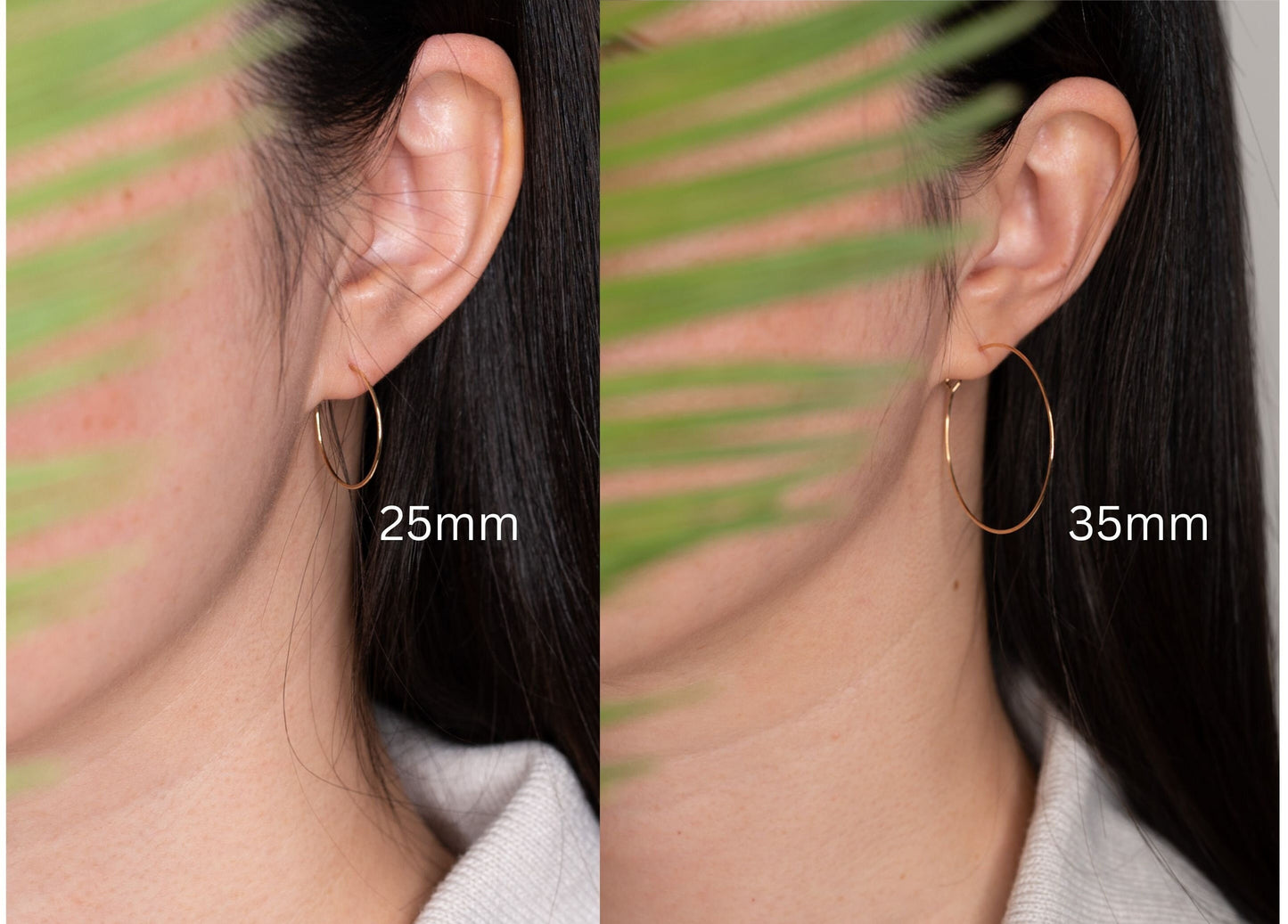 Thin wire hoop gold filled earrings