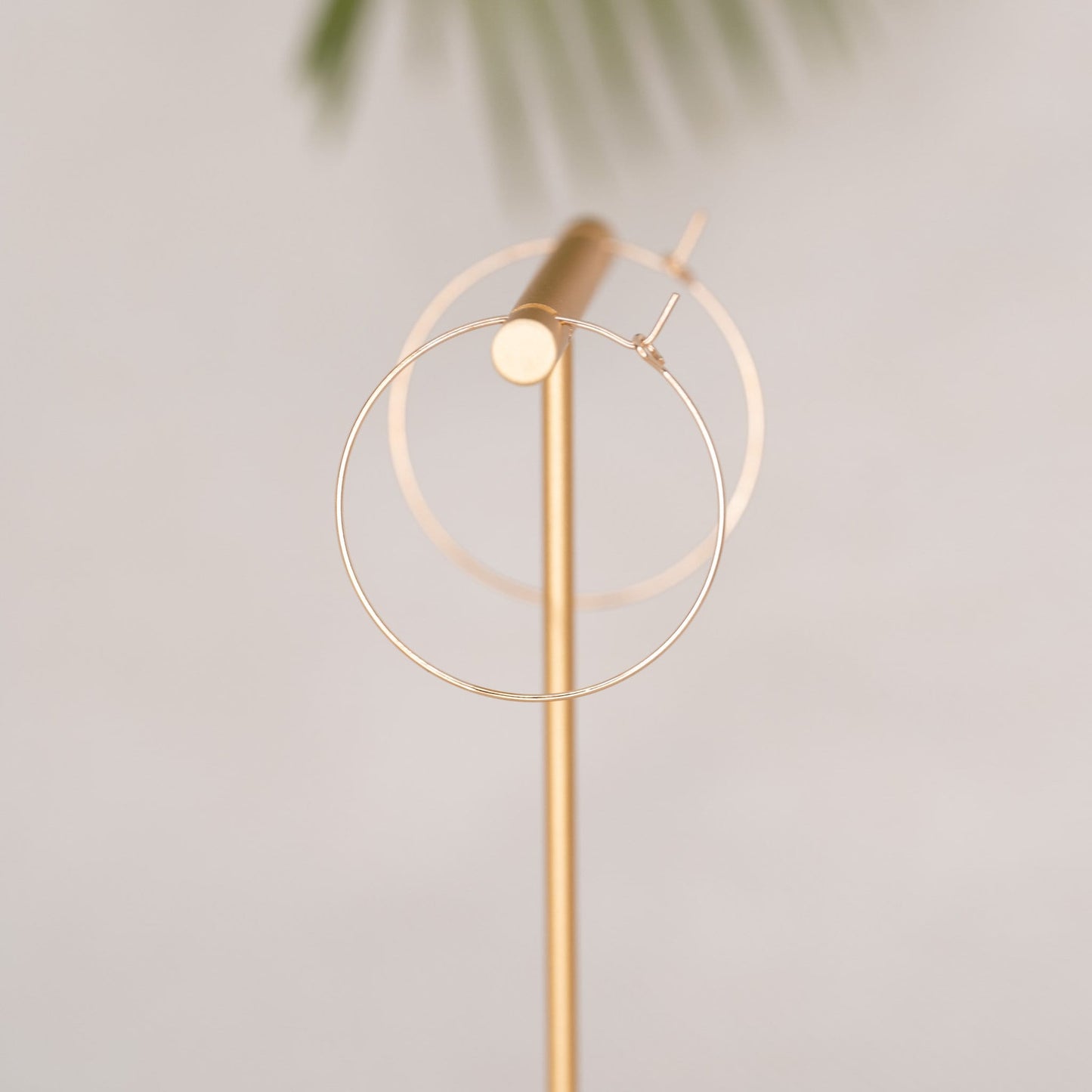 Thin wire hoop gold filled earrings