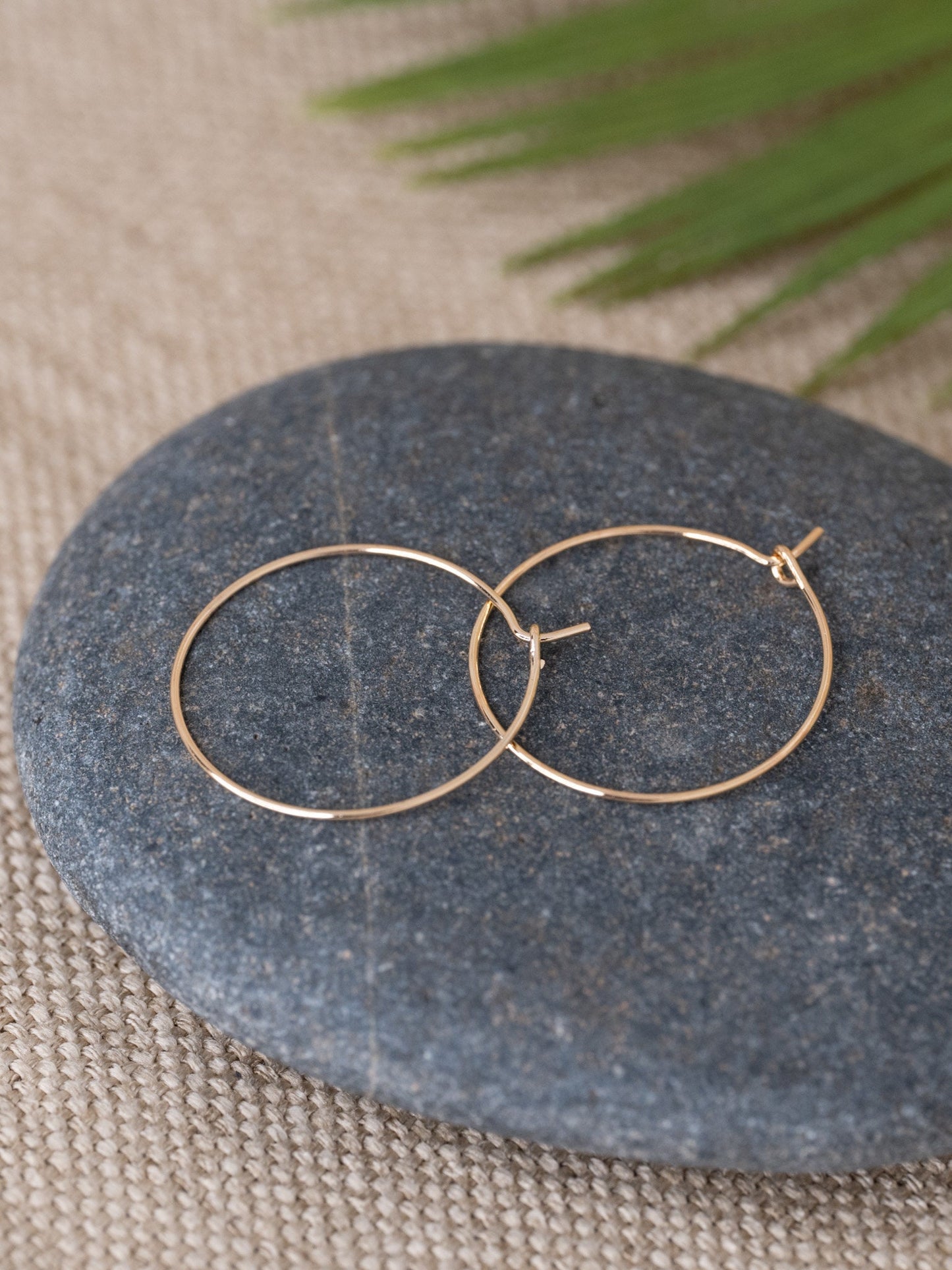 Thin wire hoop gold filled earrings