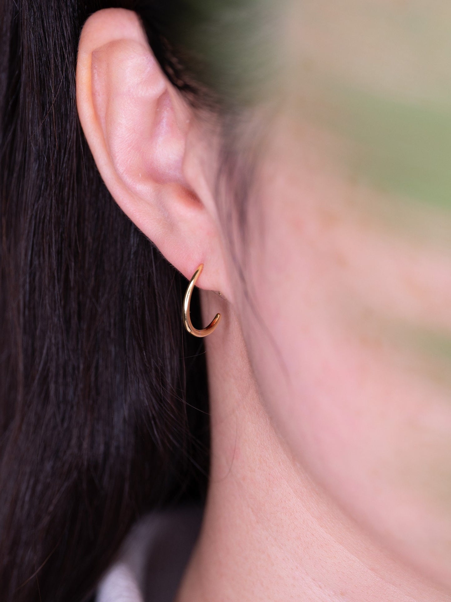 Tiny open hoop earrings