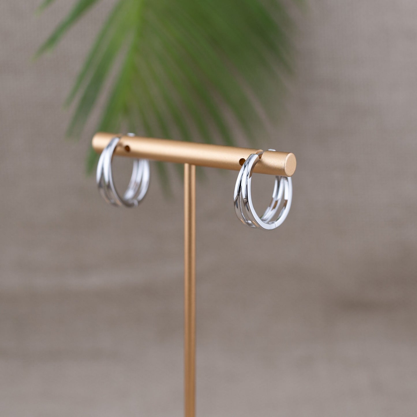 Statement double hoop earrings