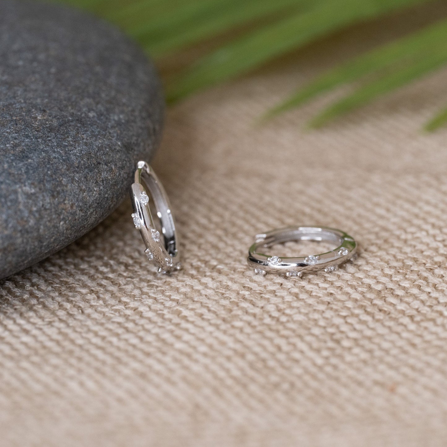 Micro  pave hoop earrings