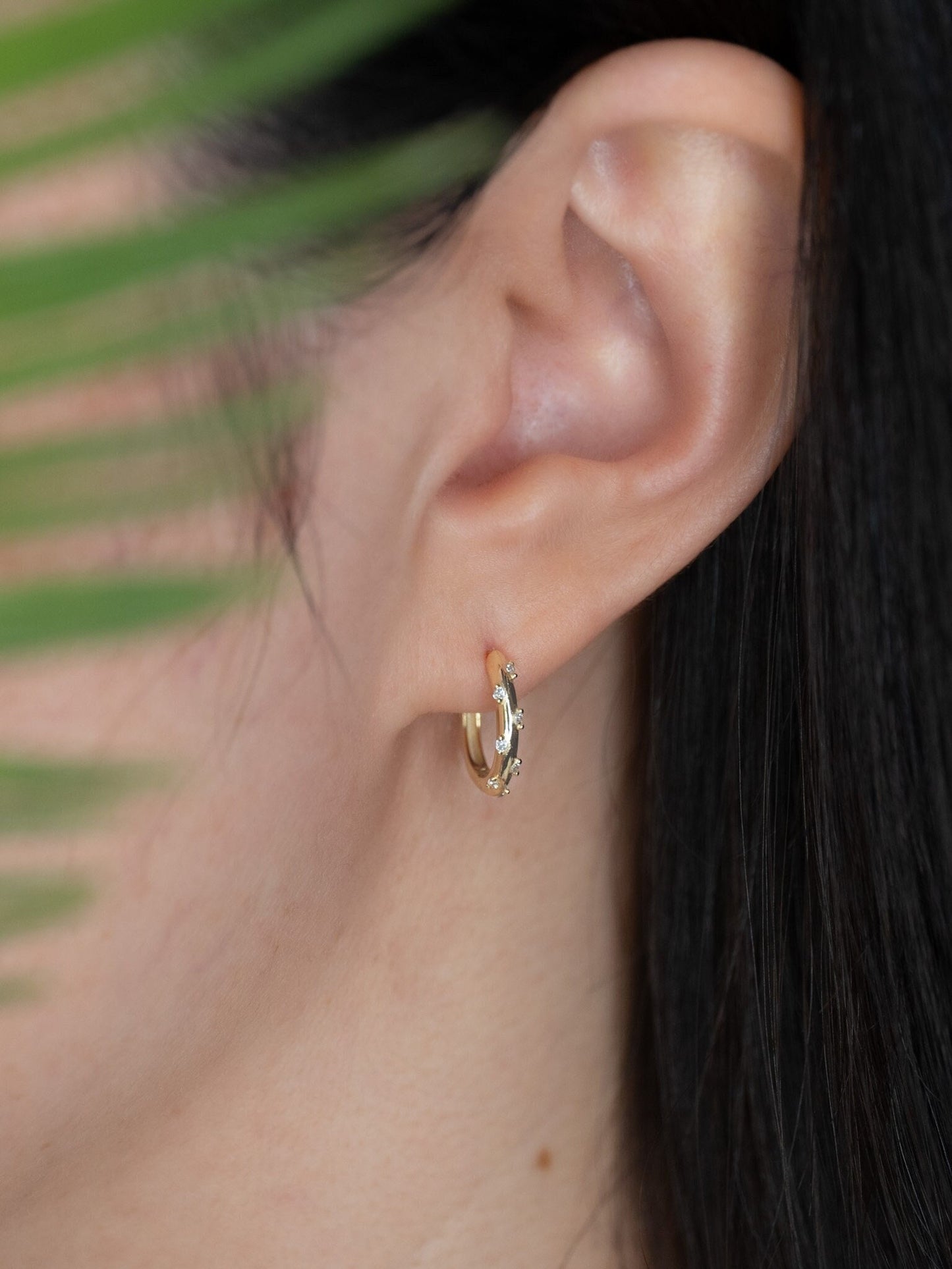 Micro  pave hoop earrings