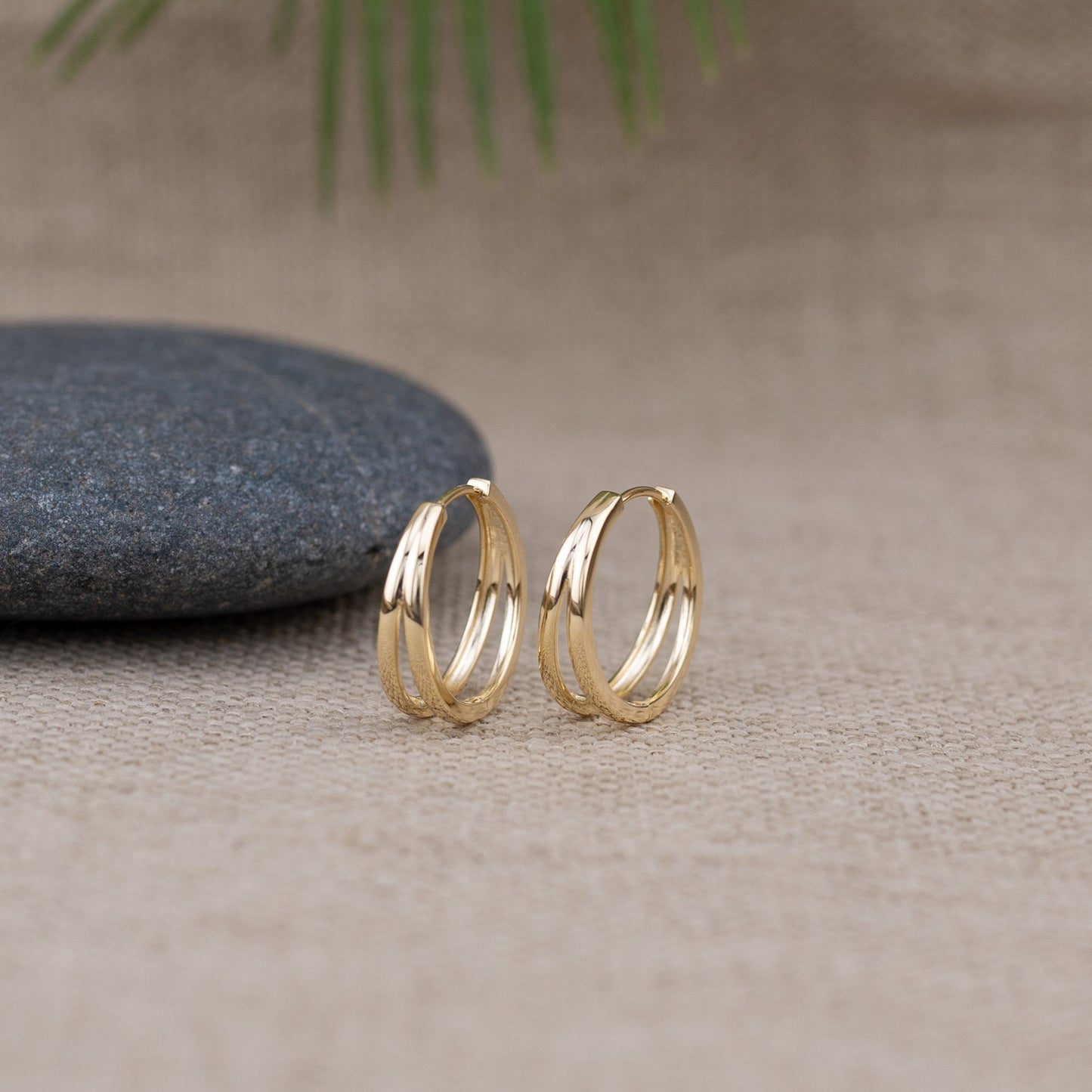 Statement double hoop earrings