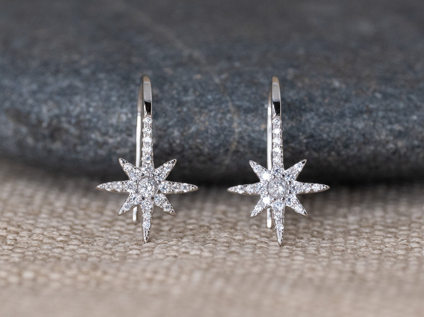 Celestial holiday hook earrings Sterling Silver