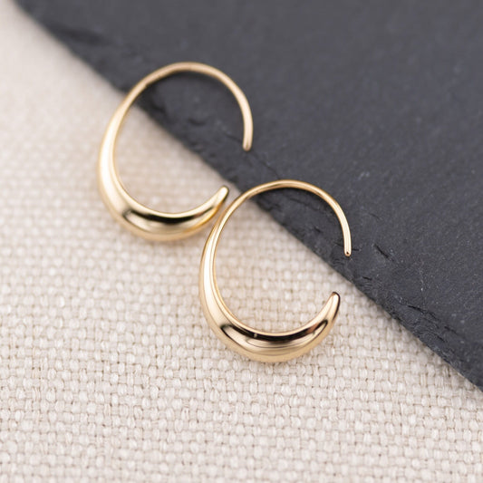 Medium chunky open gold hoop earrings