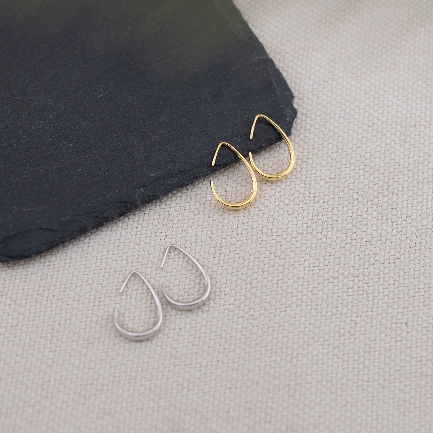 Gold half hoop earrings