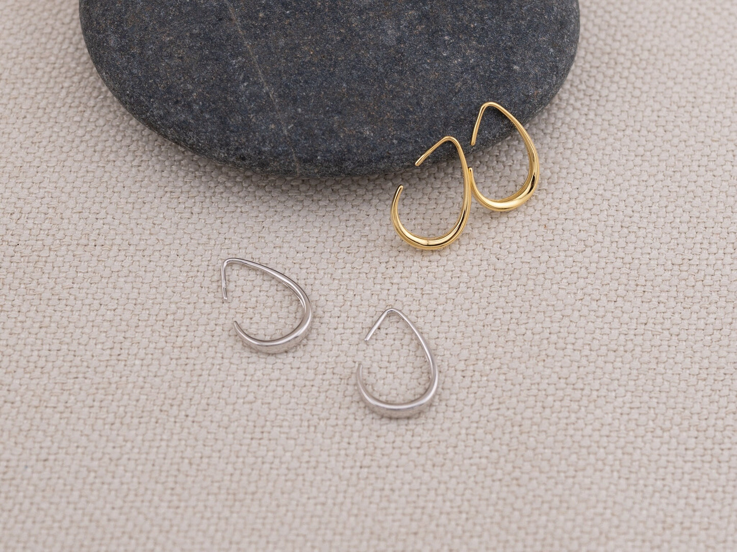 Gold half hoop earrings