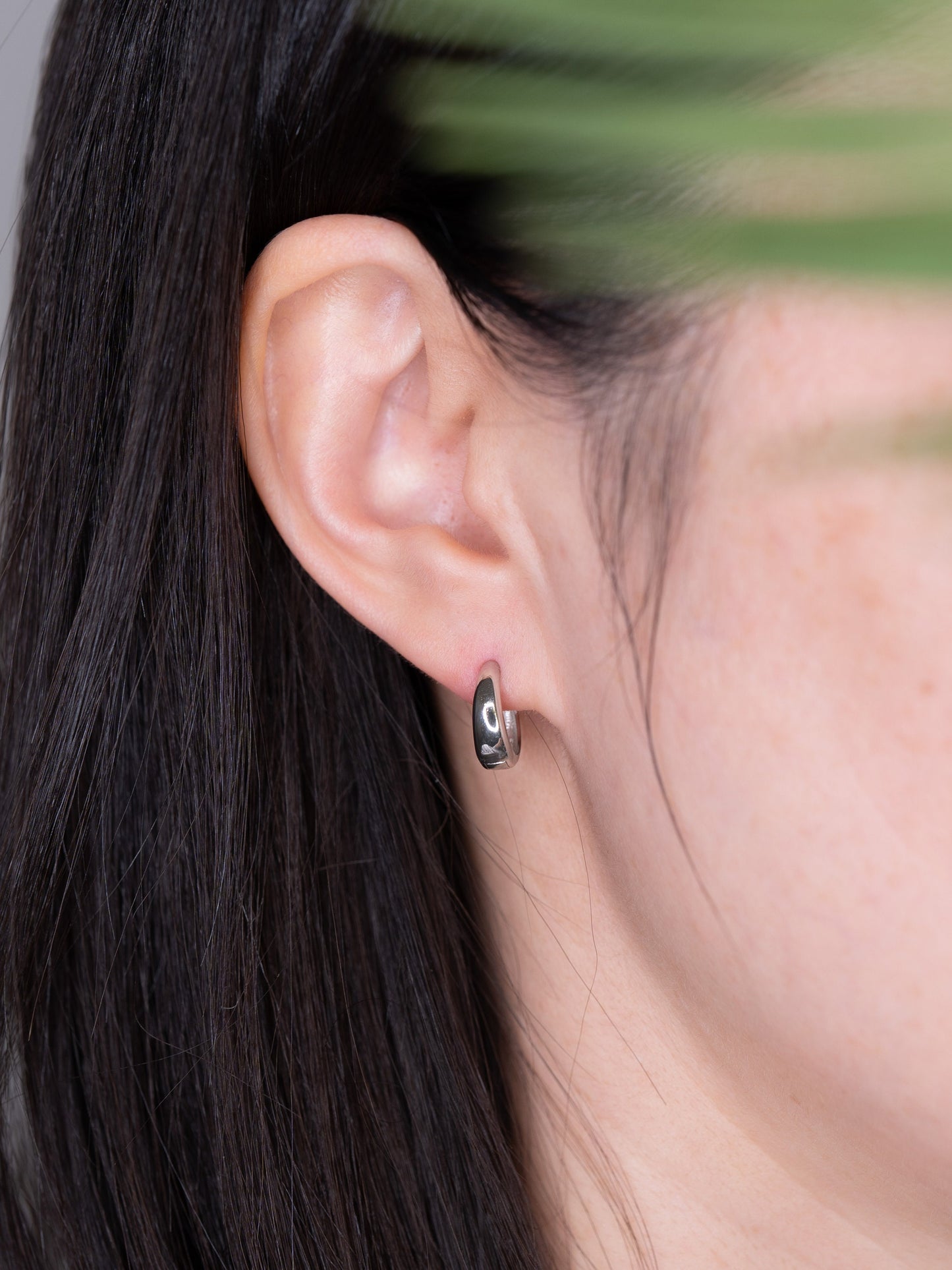 Small Tapered hoop earrings sterling silver 18K gold vermeil