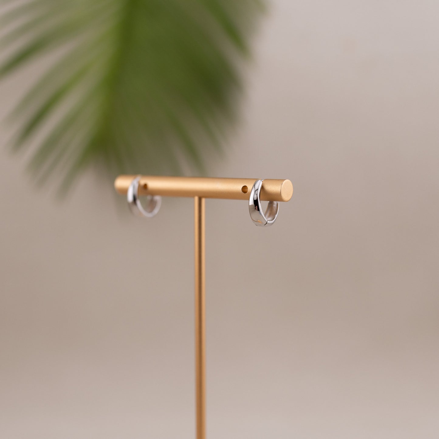 Small Tapered hoop earrings sterling silver 18K gold vermeil