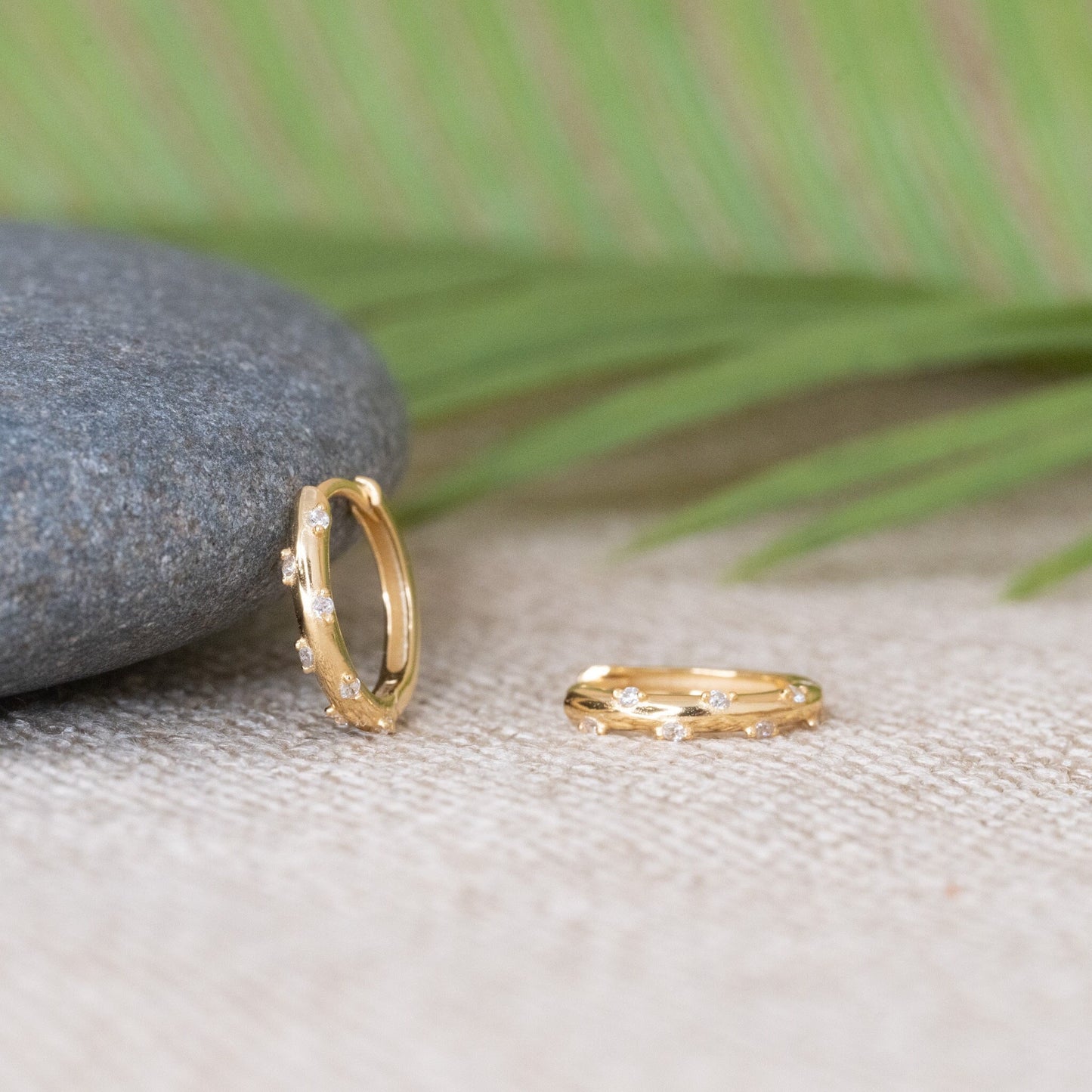 Micro  pave hoop earrings