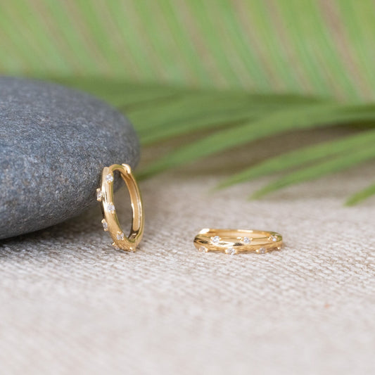 Micro  pave hoop earrings