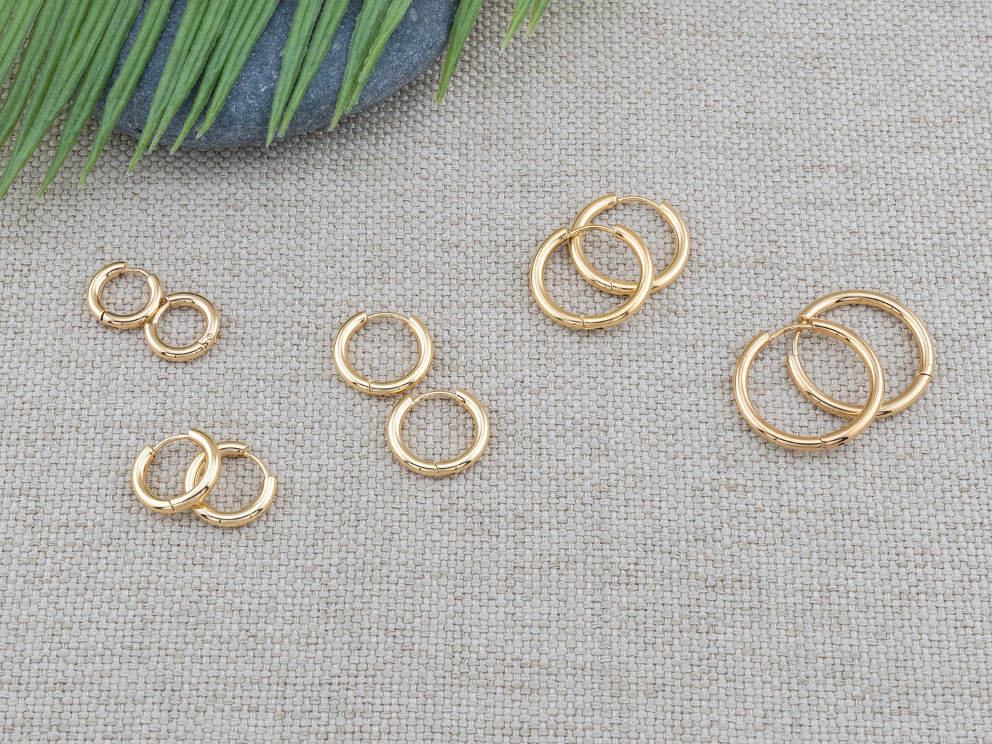 3 pairs gold hoop earrings set of 3 for multiple piercings