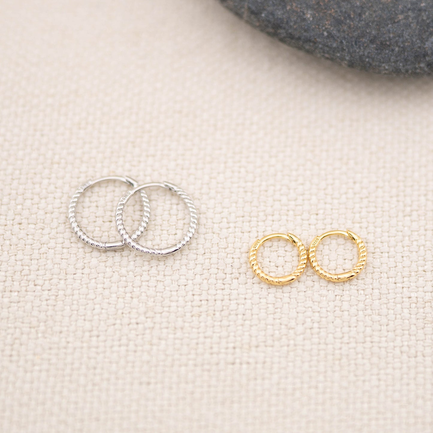 Twisted huggy earrings set of 2 or 3