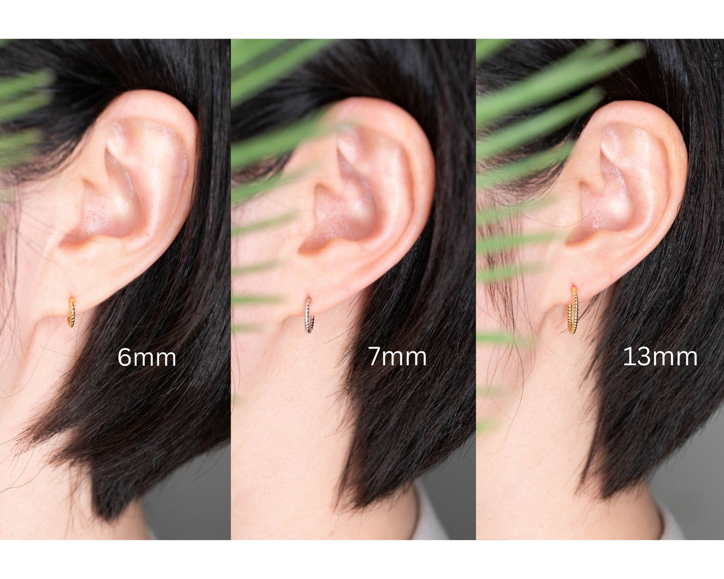 Twisted huggy earrings set of 2 or 3