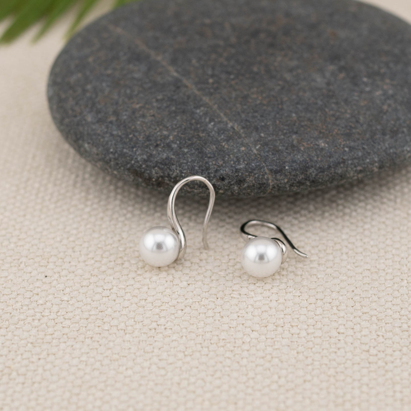 Drop pearl earrings sterling silver wedding, french hook small dainty pearl earrings, minimalist round edison pearl dangle jewelry gift