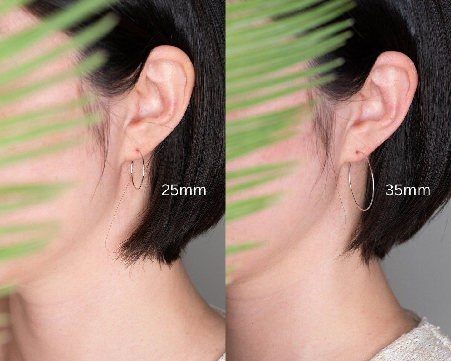 Thin wire hoop earrings