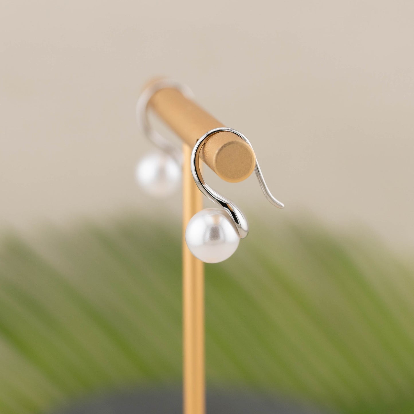 Drop pearl earrings sterling silver wedding, french hook small dainty pearl earrings, minimalist round edison pearl dangle jewelry gift