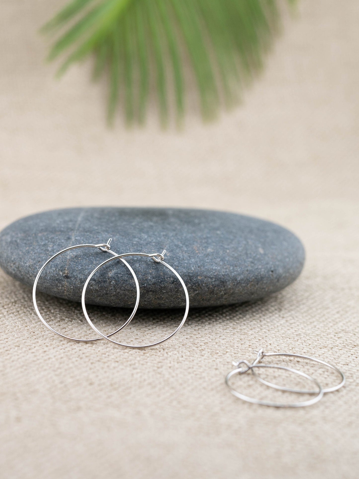 Thin wire hoop earrings