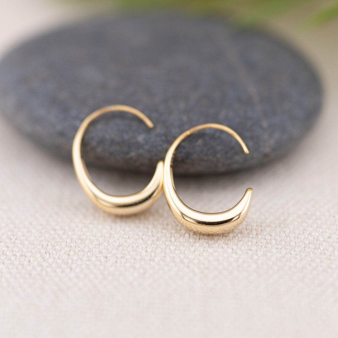 Sterling silver half hoop Earrings