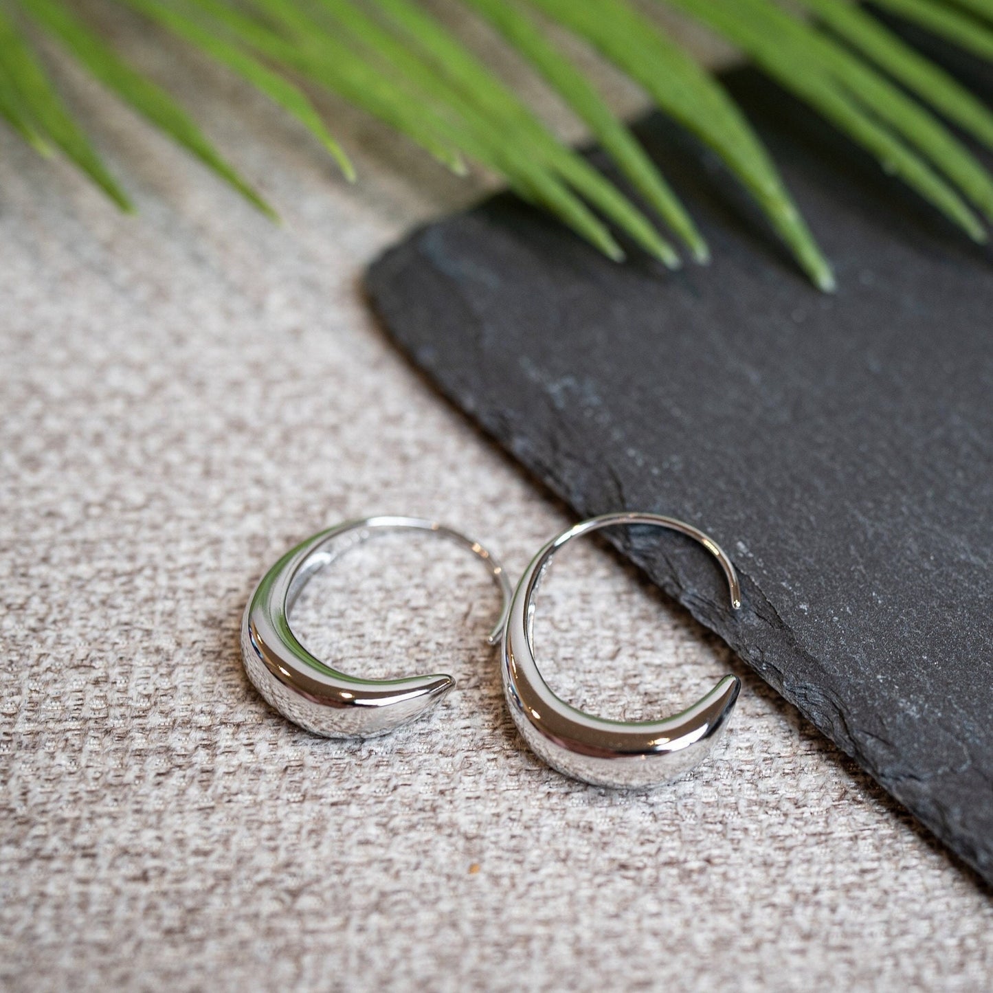 Sterling silver half hoop Earrings