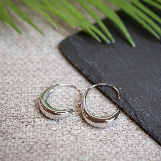 Sterling silver half hoop Earrings