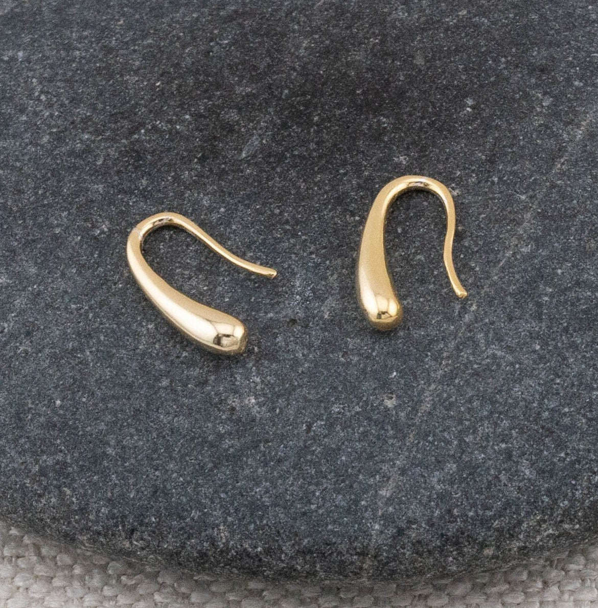 Dainty rose gold drops hook earrings, tiny dropping earring minimalistic gold, gift for her boxed, everyday earrings, sweet gifted jewelry