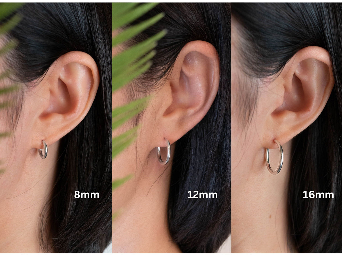 3 pairs silver hoop set for multiple piercings